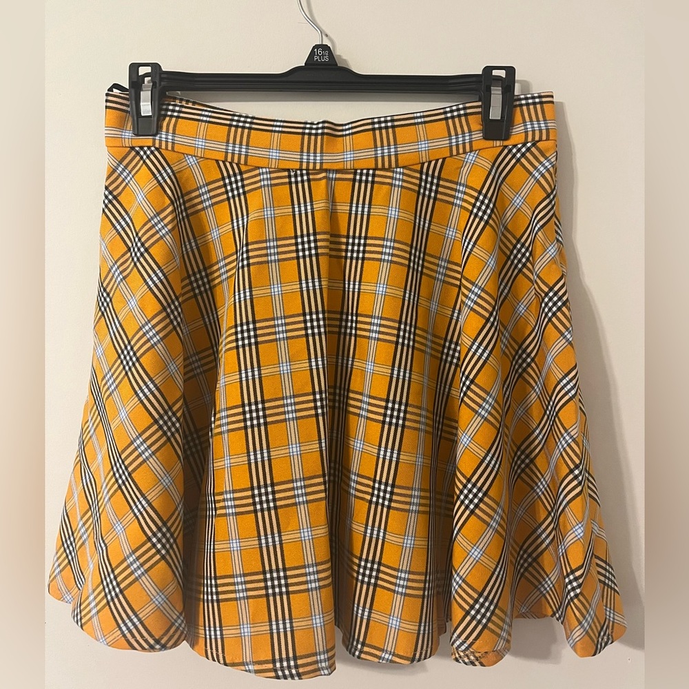 Yellow plaid skirt